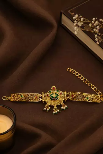 Gold plated heritage design adjustable bracelet
