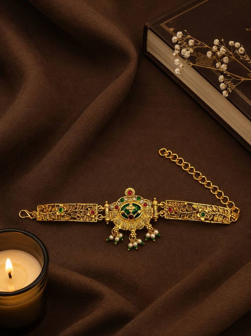 Gold plated heritage design adjustable bracelet