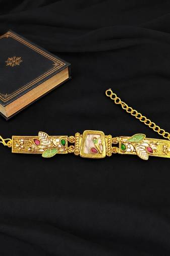 Gold plated heritage design adjustable bracelet