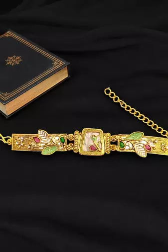 Gold plated heritage design adjustable bracelet