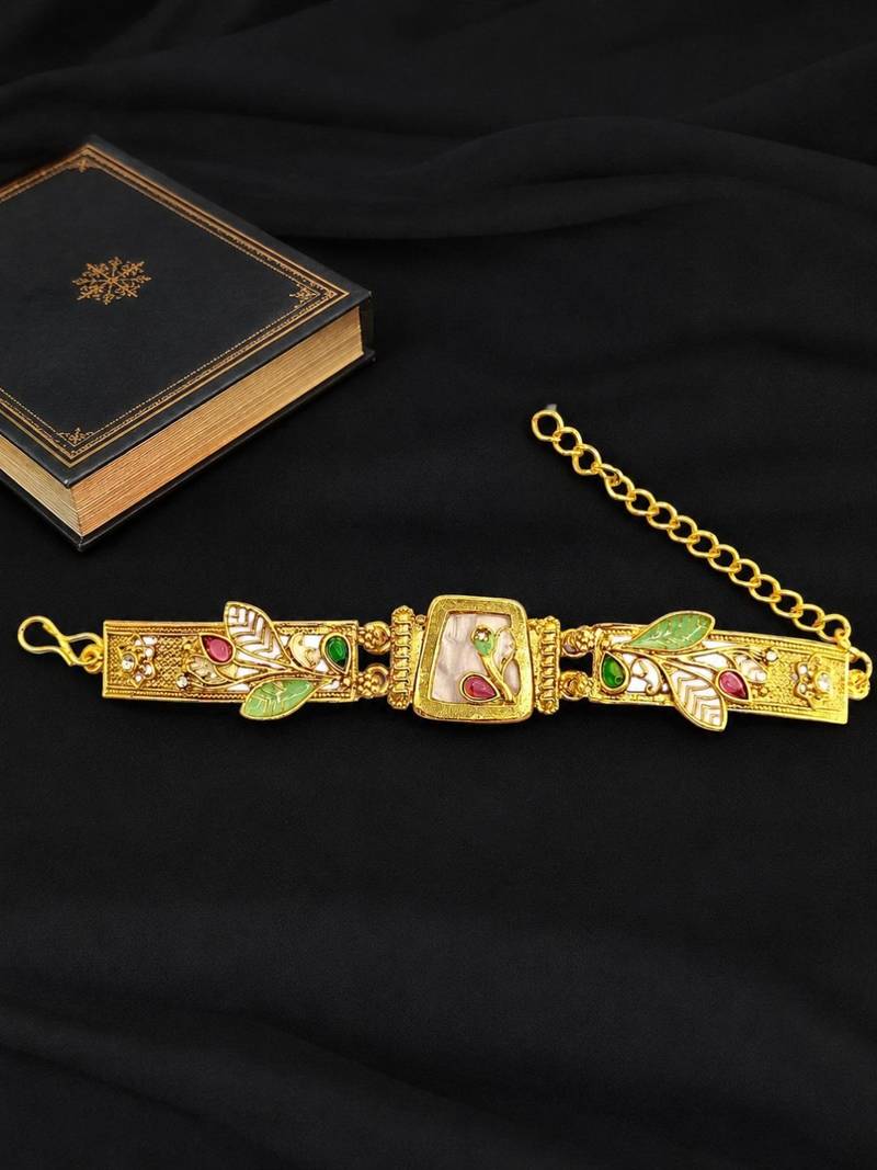 Gold plated heritage design adjustable bracelet