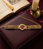 Gold plated heritage drop design adjustable bracelet