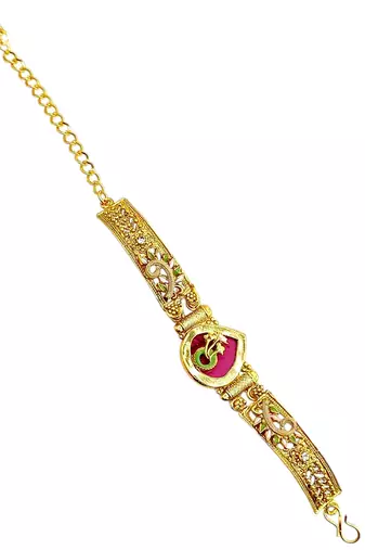 Gold plated heritage drop design adjustable bracelet
