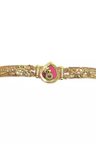 Gold plated heritage drop design adjustable bracelet