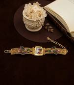 Gold plated heritage rajwadi adjustable bracelet