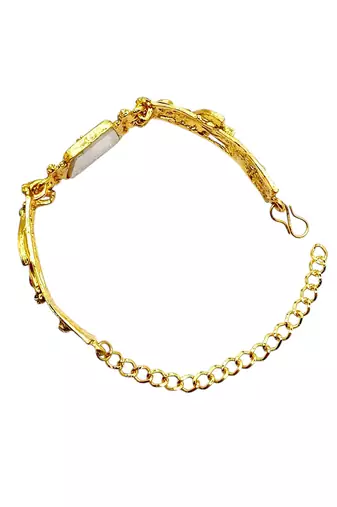 Gold plated heritage rajwadi adjustable bracelet