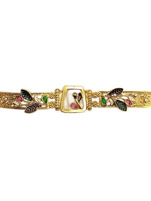 Gold plated heritage rajwadi adjustable bracelet 5