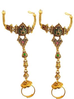 Set of 2 heritage design adjustable hathphool ring bracelet 2