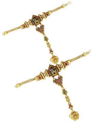 Set of 2 heritage design adjustable hathphool ring bracelet 3