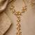 Gold plated kundan hathphool ring bracelet
