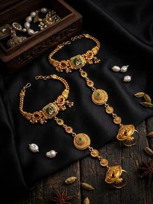 Set of 2 heritage design adjustable hathphool ring bracelet 1