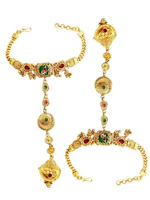 Set of 2 heritage design adjustable hathphool ring bracelet 2