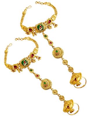 Set of 2 heritage design adjustable hathphool ring bracelet 3
