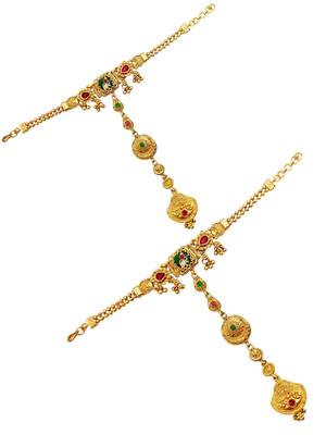 Set of 2 heritage design adjustable hathphool ring bracelet 4