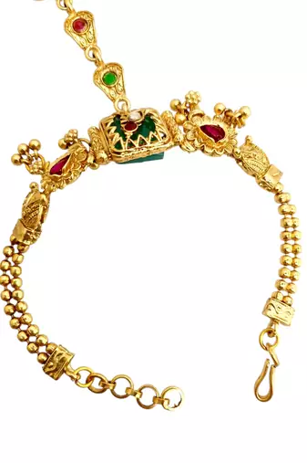 Set of 2 heritage design adjustable hathphool ring bracelet