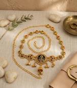 Gold plated heritage meenakari waist chain kamarbandh