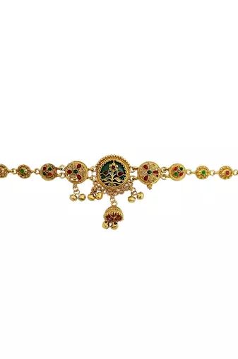 Gold plated heritage meenakari waist chain kamarbandh
