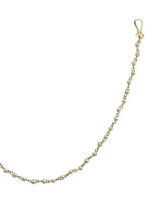 Gold plated beaded pressing nose ring with chain 4