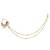 Gold plated american diamond nose ring with chain