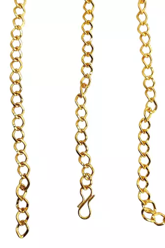 Gold plated kundan beads waist chain kamarbandh