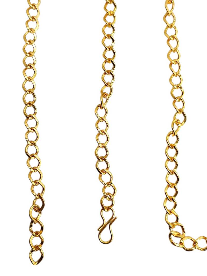 Gold plated kundan beads waist chain kamarbandh