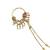 Gold plated american diamond nose ring with chain