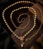 Gold plated kundan embellished waist chain kamarbandh