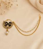 Gold plated peacock enamel nose ring nathiya