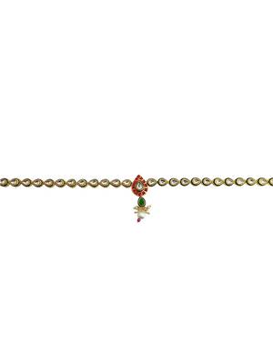 Gold plated kundan embellished waist chain kamarbandh 4