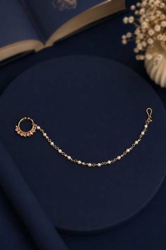 Gold plated radha nose ring nathiya