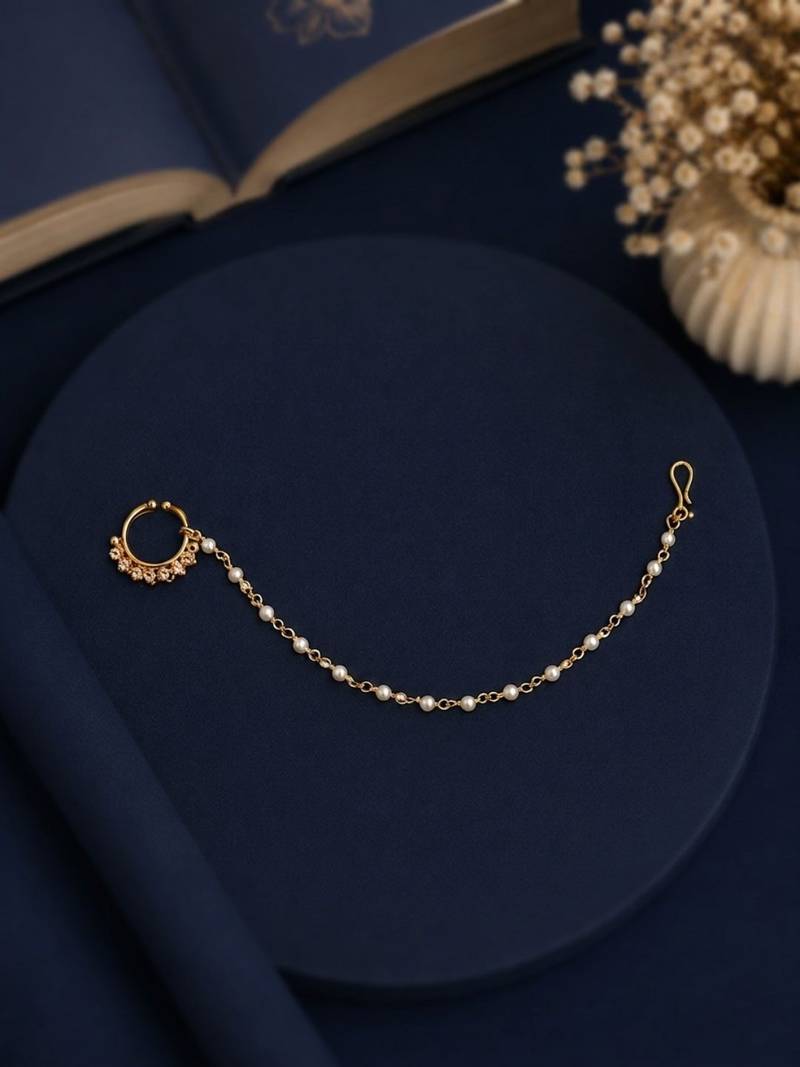 Gold plated radha nose ring nathiya