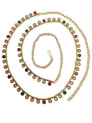 Gold plated multi stone waist chain kamarbandh 2