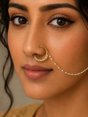 Gold plated radha nose ring nathiya 5
