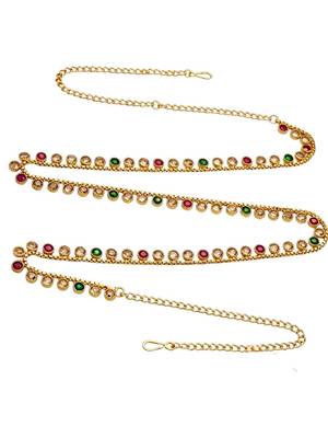 Gold plated multi stone waist chain kamarbandh 3