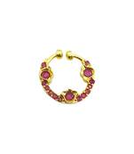 Gold plated red septum pressing nose ring nath
