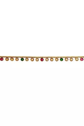 Gold plated multi stone waist chain kamarbandh