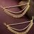 Gold plated paisley motif layered ear chain