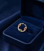 Gold plated american diamond septum pressing nose ring nath