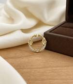 Gold plated  septum american diamond pressing nose ring nath
