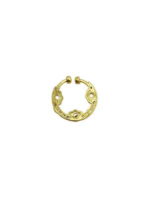 Gold plated  septum american diamond pressing nose ring nath 3