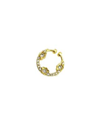 Gold plated  septum american diamond pressing nose ring nath 4