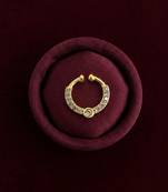 Gold plated american diamond septum pressing  nath nose ring