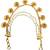 Gold plated floral layered ear chain
