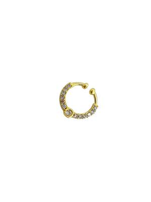 Gold plated american diamond septum pressing  nath nose ring 4