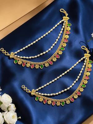 Gold plated fauna layered ear chain 1