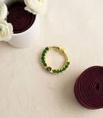 Gold plated green septum pressing nose ring nath