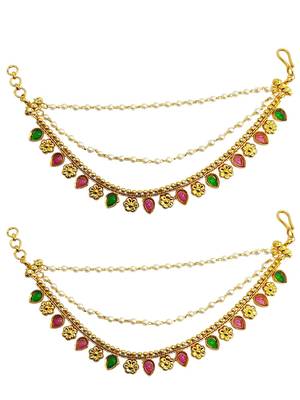 Gold plated fauna layered ear chain 2