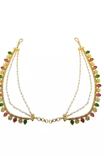 Gold plated fauna layered ear chain
