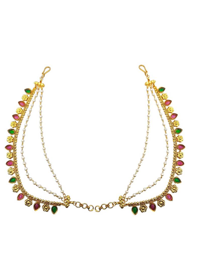 Gold plated fauna layered ear chain