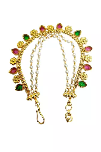 Gold plated fauna layered ear chain